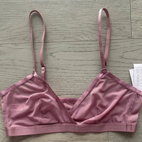 Auden Mesh Unlined Wirefree Bralette Pink Size Medium New NWT - Picture 2 of 5